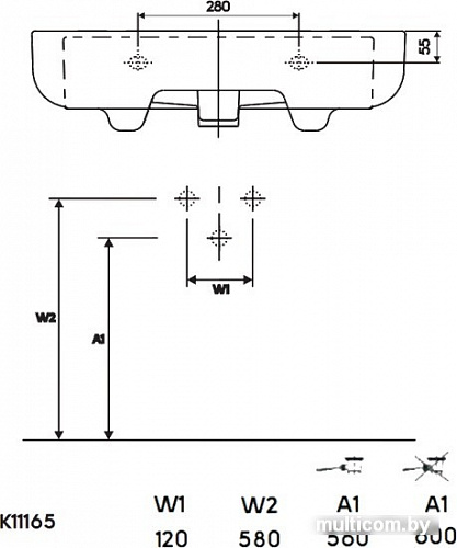 Умывальник Kolo Ego K11165900 Reflex