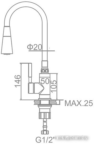 Смеситель Ledeme L4199-3 (хром/белый)