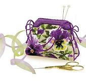 Набор для вышивания Риолис Игольница-сумочка Анютины глазки 1039