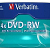 DVD+RW диск Verbatim 4.7Gb 4x Verbatim DLP Silver по 25 шт. CakeBox 43639