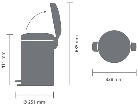 Brabantia Pedal Bin NewIcon 12 л (минерально-золотистый)