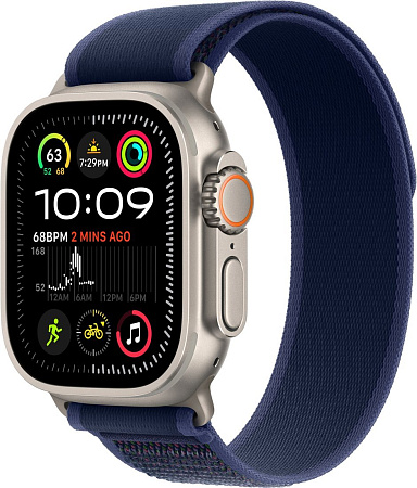 Умные часы Apple Watch Ultra 2 LTE 49 мм (титановый корпус, титановый/синий, нейлоновый ремешок S/M)