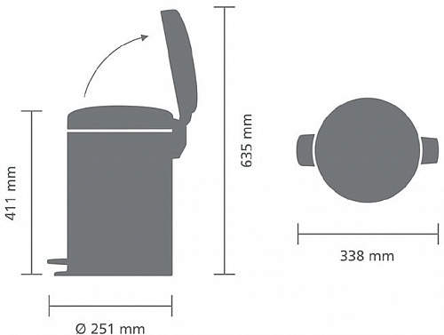 Brabantia Pedal Bin NewIcon 12 л (минерально-золотистый)