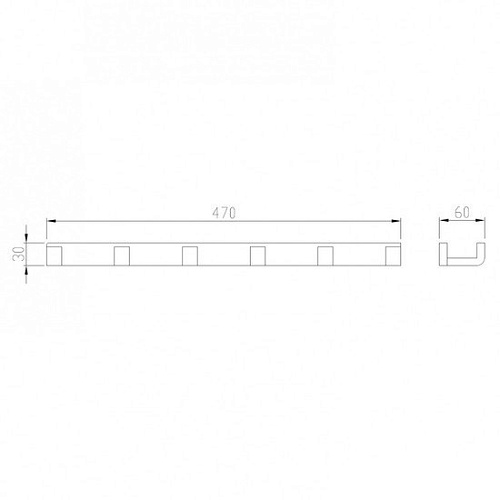 Планка с крючками Abber Westen AA1752B (черный матовый)