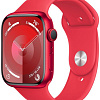 Умные часы Apple Watch Series 9 45 мм (алюминиевый корпус, красный/красный, спортивный силиконовый ремешок S/M)