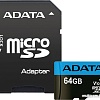 Карта памяти A-Data Premier AUSDX64GUICL10A1-RA1 microSDXC 64GB (с адаптером)