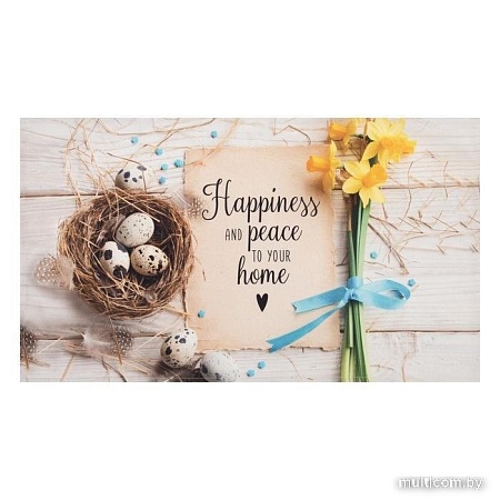 Полотенце Этель Счастья и мира Вашему дому 6261135 (бежевый/голубой/желтый/серый)