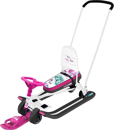 Снегокат Nika Тимка спорт 6 (с бабочками, белый каркас)