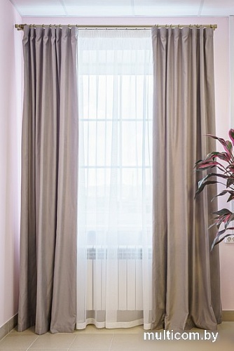 Комплект штор Decoretto Нубук НСС-K17 3.75x2.7 м (светло-серый, 2 шт)