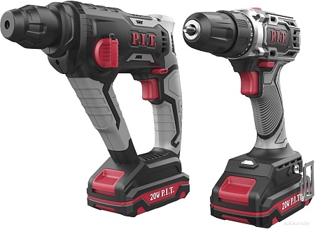 P.I.T. P0002-02 (перфоратор, шуруповерт, 2 АКБ, кейс)