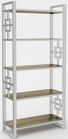 Стеллаж Hype Mebel Квадро 50x170 (белый/дуб галифакс олово)