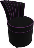 Интерьерное кресло Лига диванов Ирис (микровельвет, черный/фиолетовый)