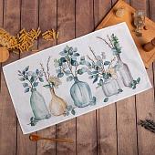 Полотенце Этель Flower mood 7588541 (белый/зеленый)