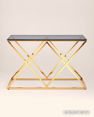 Консольный стол Stool Group Инсигния 115x30 ECST-026-TG-SK (стекло Smoke/сталь золото)