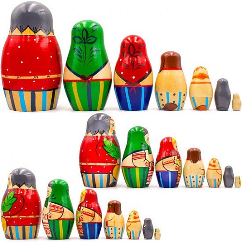 Развивающая игра Брестская Матрешка Русская народная сказка Репка (набор 7 шт)