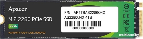 SSD Apacer AS2280Q4X 4TB AP4TBAS2280Q4X-1