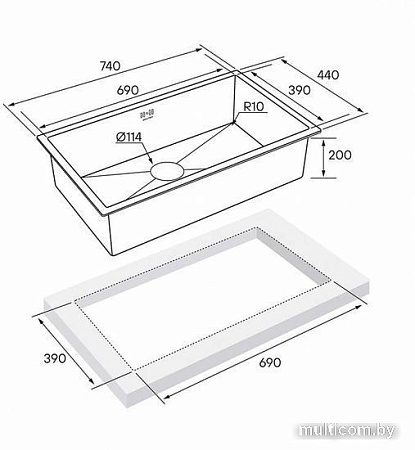 Кухонная мойка Paulmark PM217444-GM