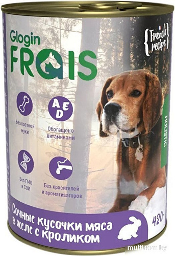Консервированный корм для собак Frais Holistic Dog мясные кусочки с кроликом в желе 420 г