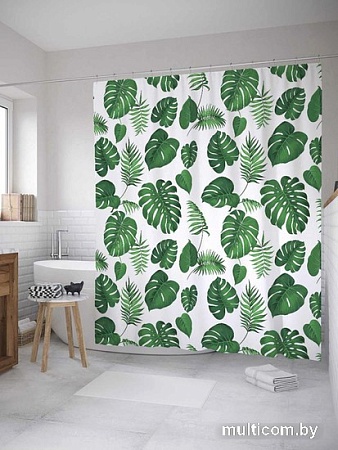Шторка-занавеска для ванны JoyArty Папоротниковый дождь sc_8072