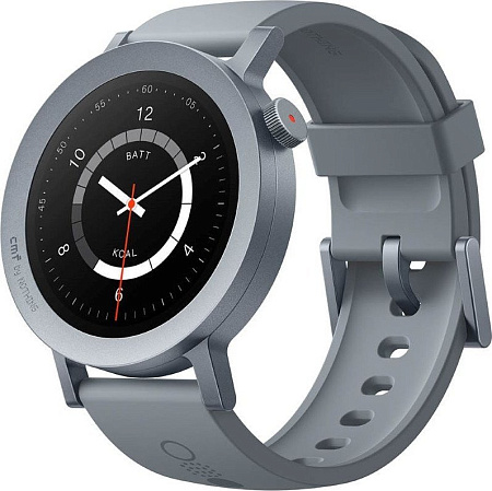 Умные часы CMF Watch Pro 2 (светло-серый, серый силиконовый ремешок)