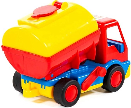 Игрушечный транспорт Полесье Базик автомобиль-бензовоз 38173 (красный/желтый)