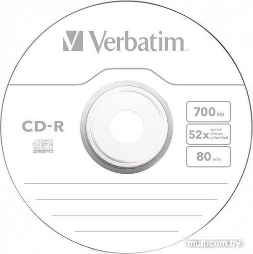 CD-R диск Verbatim 700Mb DL Extra Protection 52x Slim 43347 (1 шт.)