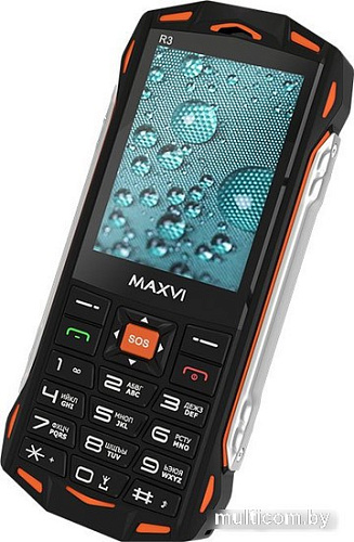 Кнопочный телефон Maxvi R3 (оранжевый)
