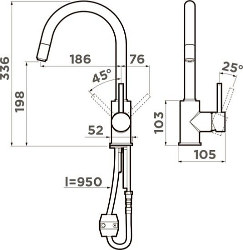 Смеситель Omoikiri Shinagawa-S C (хром)