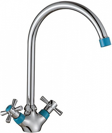 Смеситель Decoroom DR46028 (хром/голубой)
