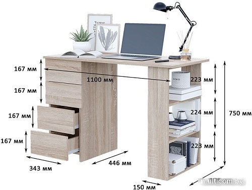 Стол Горизонт Asti 3 (сонома)