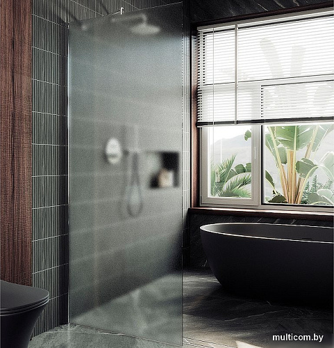 Душевая стенка MaybahGlass 89x195 MGD-690-5ш (сатин стекло/хром матовый)