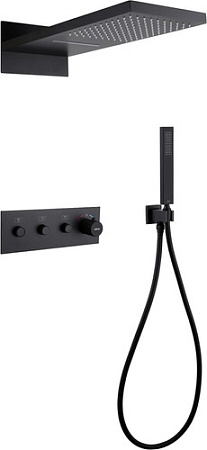 Душевая система Abber Rund AF8752B (черный матовый)