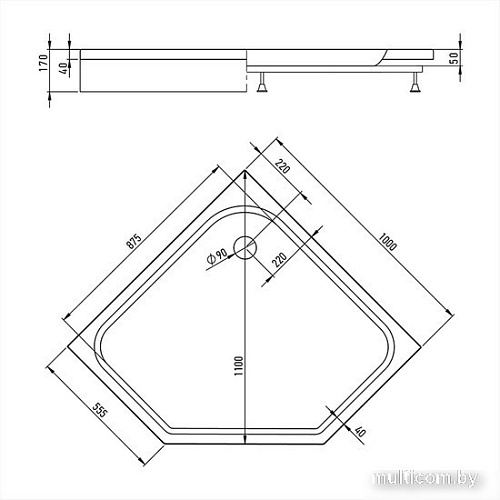 Душевая кабина Alex Baitler AB10017V-1 100x100