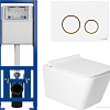 Унитаз подвесной Saniteco KW-9004W в комплекте с инсталляцией + 63535 + S-IN-MZ-LINK_PRO