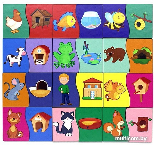 Развивающая игра Деревянный город Кто где живет? Л015-ANT