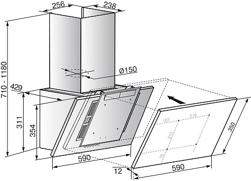 Кухонная вытяжка Elikor Рубин Базис S4 60П-700-Э4Д 934383 (антрацит)