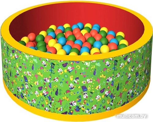 Сухой бассейн Romana Веселая полянка ДМФ-МК-02.51.01 (150 шариков, зеленый/красный)