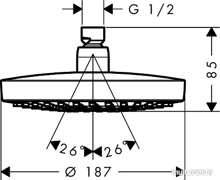 Верхний душ Hansgrohe Croma Select S 180 2jet [26522400]