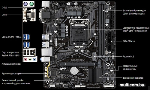 Материнская плата Gigabyte B460M D2V (rev. 1.0)