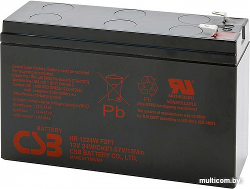 Аккумулятор для ИБП CSB HR1224W F1 (12В/6.4 А&middot;ч)