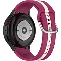 Ремешок Rumi Sport Line силиконовый для Samsung Galaxy Watch4/5 (20 мм, вишневый/бежевый)