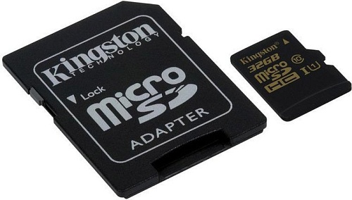Карта памяти Kingston microSDHC UHS-I (Class 10) 32GB + SD адаптер (SDCA10/32GB)