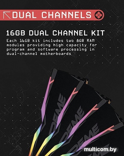 Оперативная память OCPC X3 RGB Black Label 2x8ГБ DDR4 4000 МГц MMX3A2K16GD440C19BL