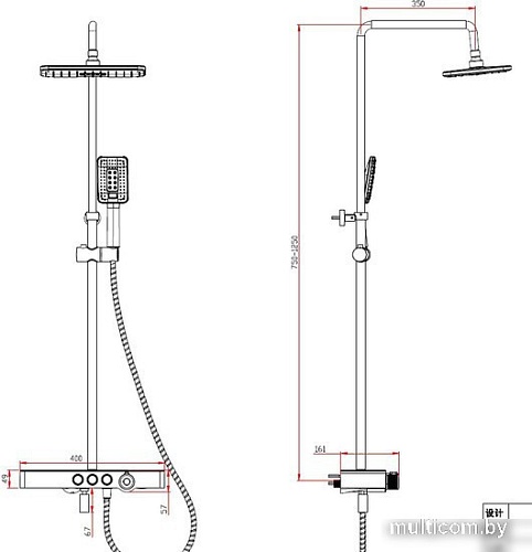 Душевая система Savol SK-H3245A