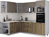 Готовая кухня Интерлиния Мила Деко 1.88x2.4 LV (дуб вотан/луна/опал светлый)