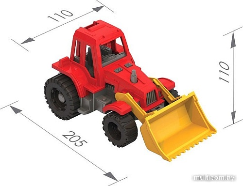 Игрушечный транспорт Нордпласт Трактор Ижора с грейдером 151 (зеленый/красный)