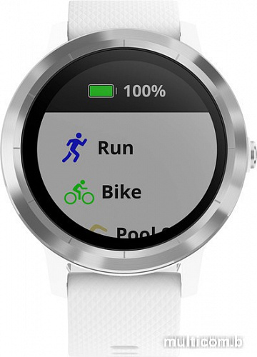 Умные часы Garmin Vivoactive 3 (серебристый/белый)