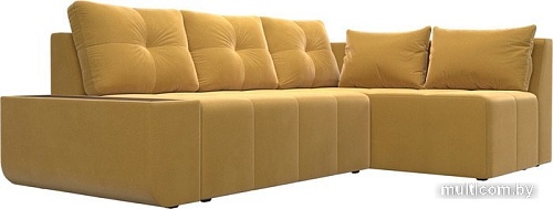 Угловой диван Mebelico Амадэус 109691 (правый, микровельвет, желтый)