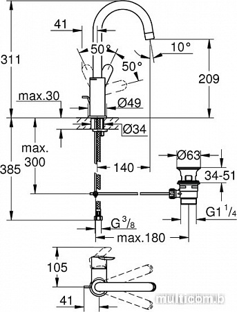 Смеситель Grohe BauEdge 23760000
