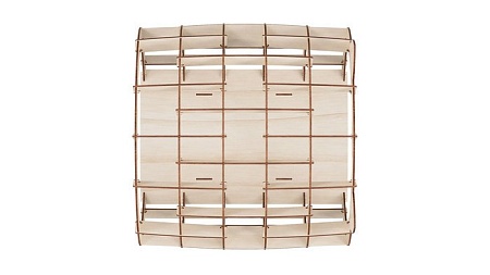 Сборная модель EWA «Кошкин дом» натуральный каркас — белый мех